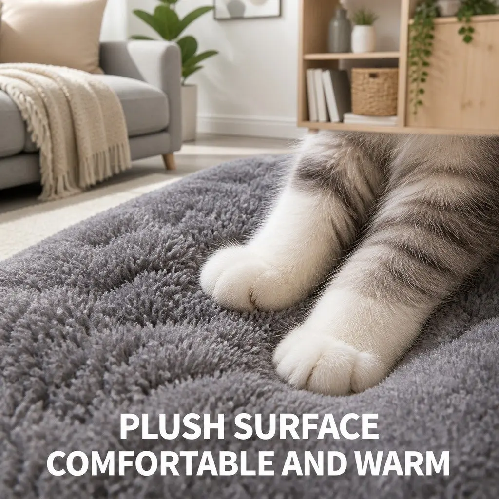 Pet Bed Removable Washable Indoor Shelter Soft Warm Grey 39x32x34cm