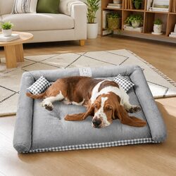 Pet Dog Cat Calming Bed Warm Soft Plush Sleeping Kennel Removable Washable