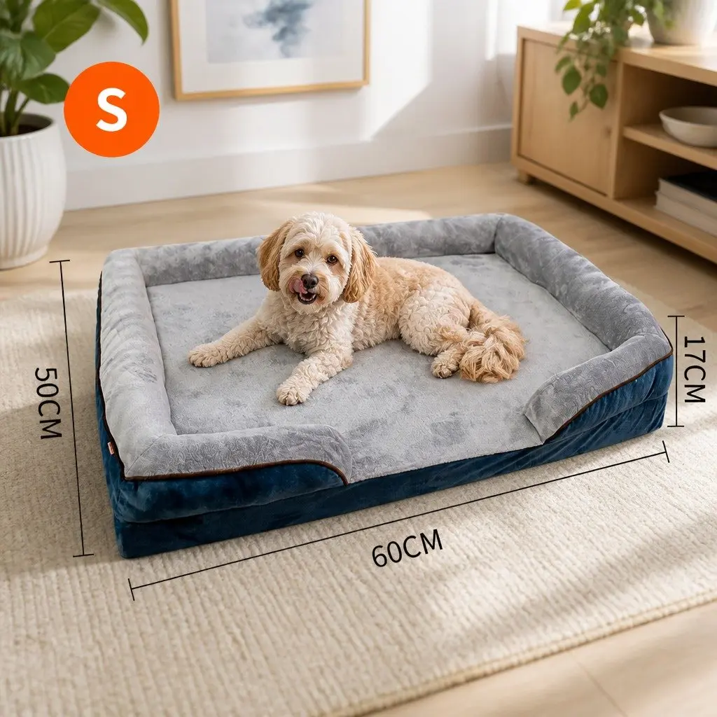 Dog Sofa Bed Orthopedic Grey S Size