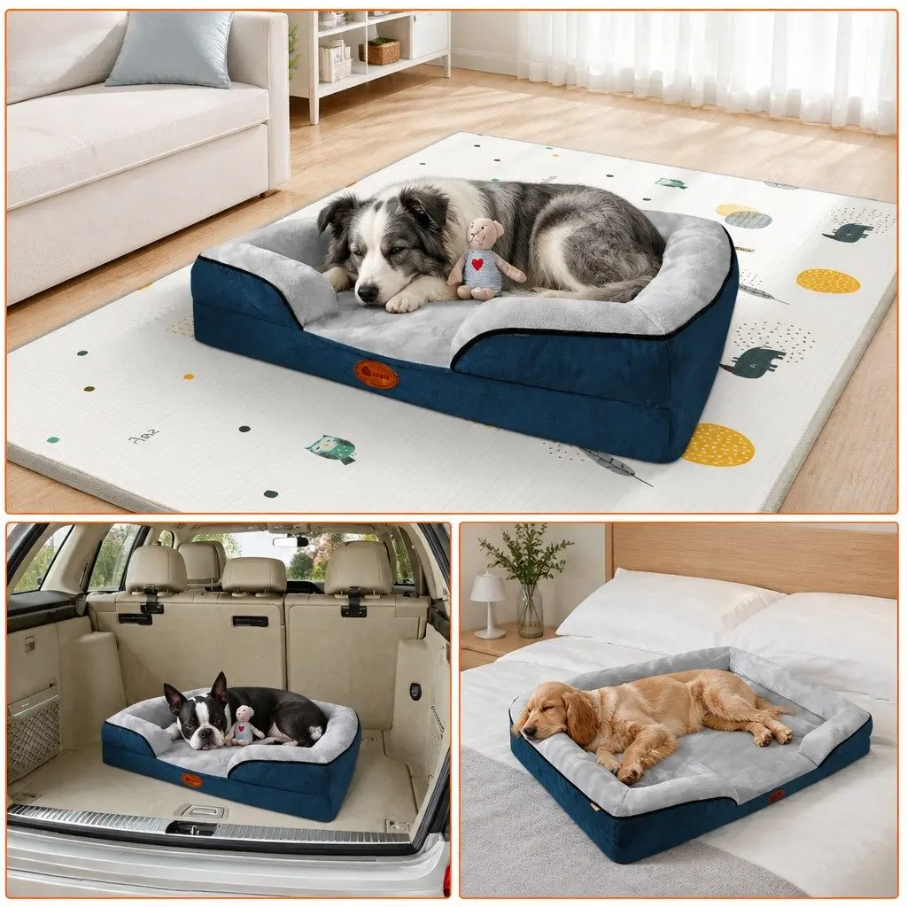 Large Dog Bed Sofa Pet Sleep Couch Cushion XL Size Grey