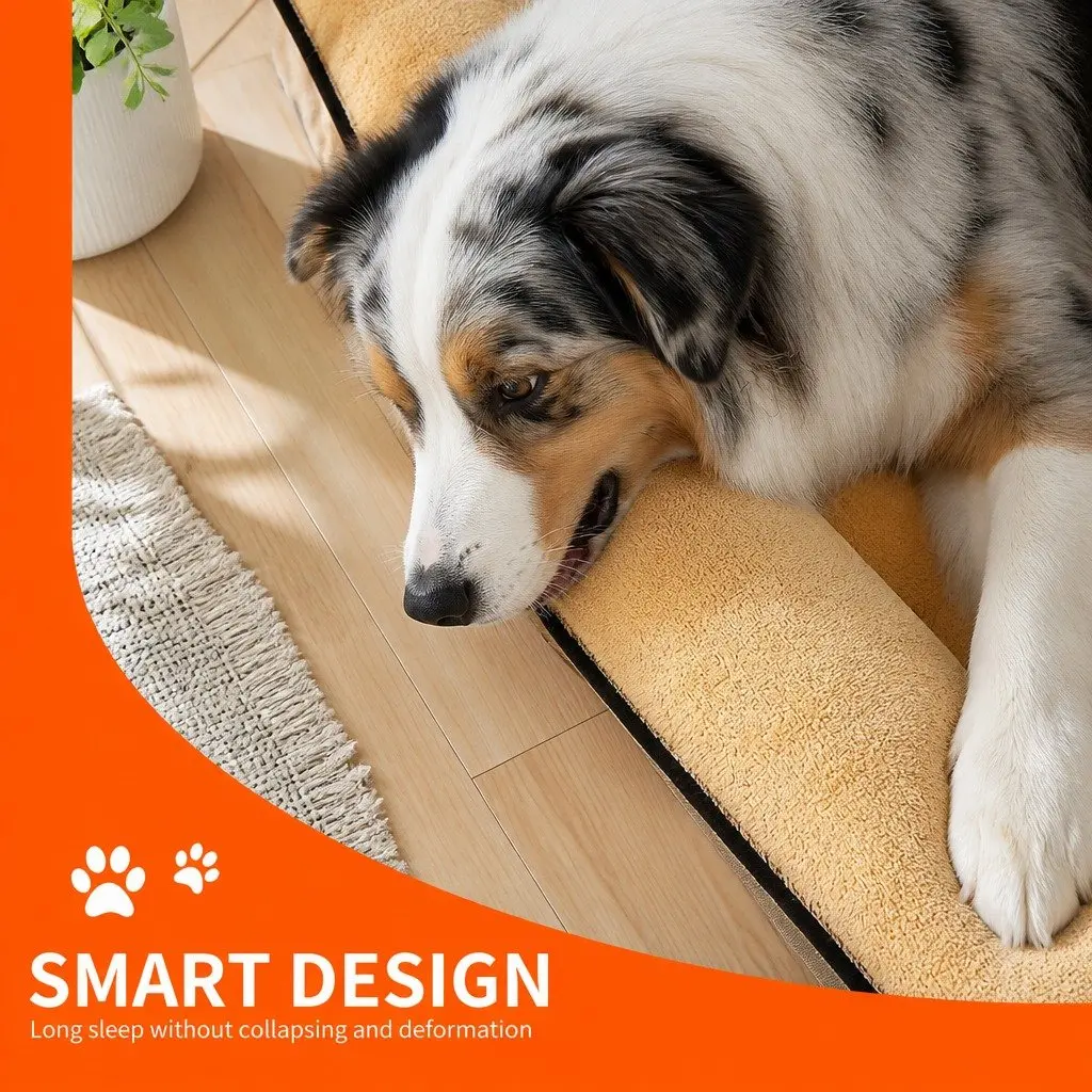 Dog Sofa Bed Large Deep Sleep 90x70x17cm Yellow