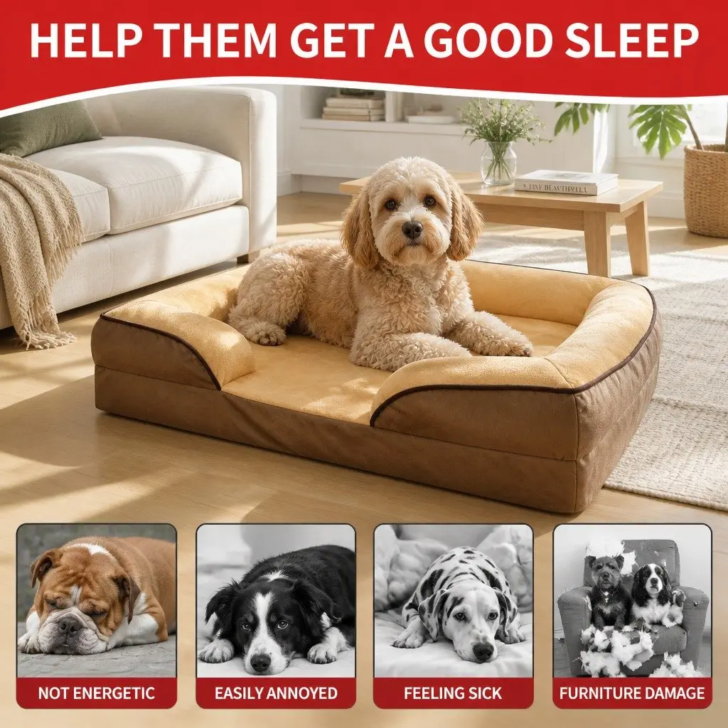 Dog Sofa Bed Cushioned Pet Couch 60x50x17cm Yellow