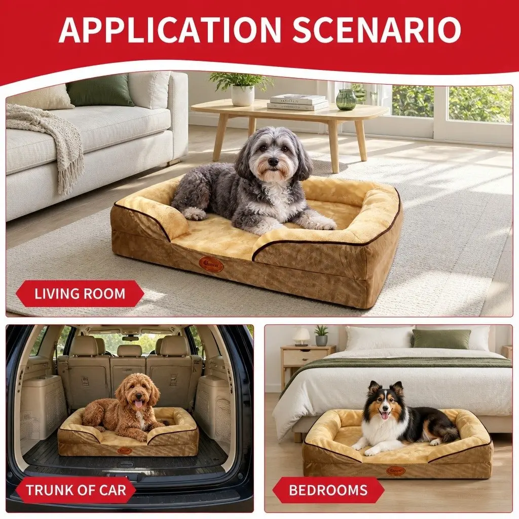 Dog Sofa Bed Cushioned Pet Couch 60x50x17cm Yellow