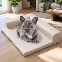 Warm and Practical L-Shaped Dog Bed for Pets