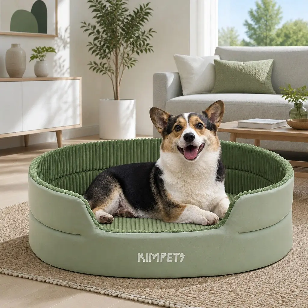 3D Pet Bed Cushion Cave House 50x35cm Avocado Green