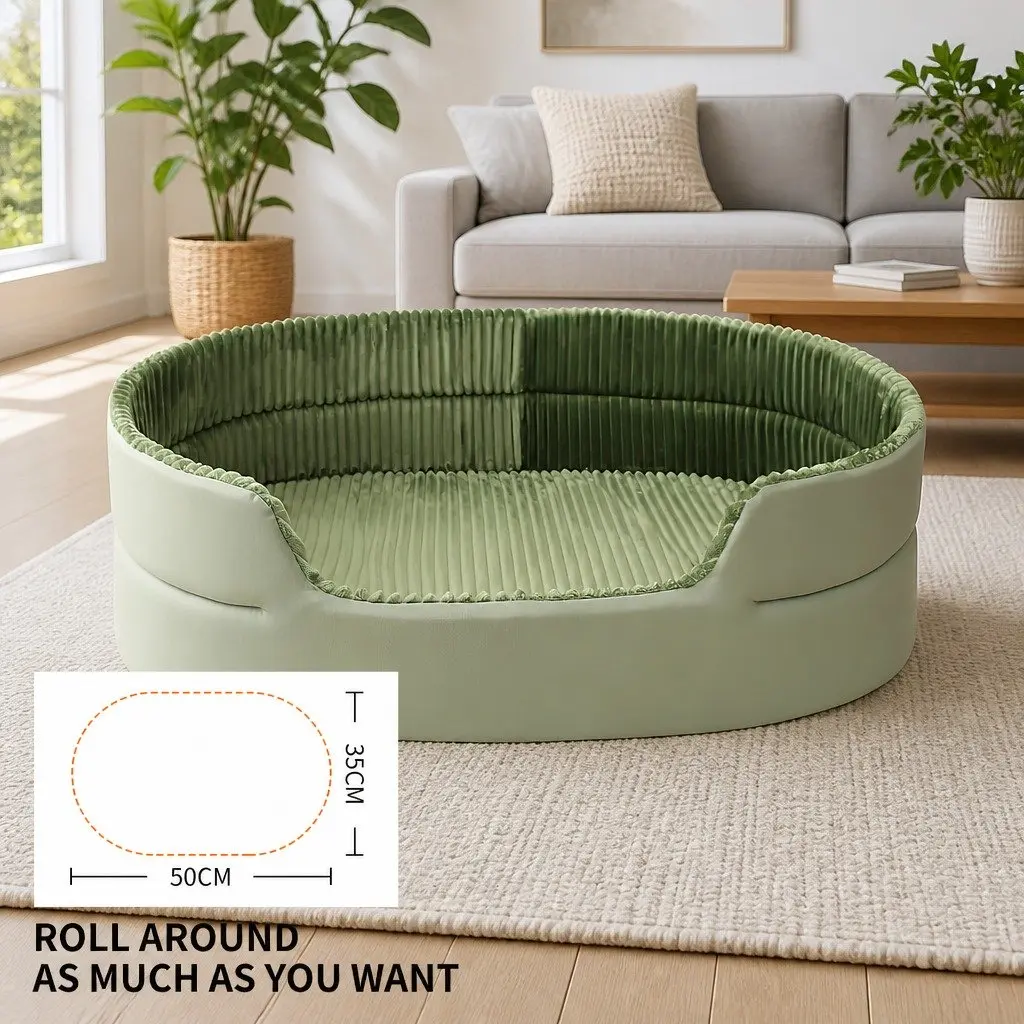 3D Pet Bed Cushion Cave House 50x35cm Avocado Green