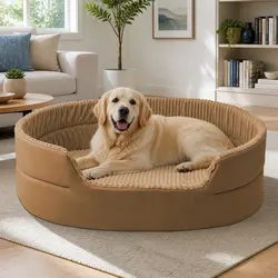 Comfort and Value in a Double-Sided Striped Dog Bed