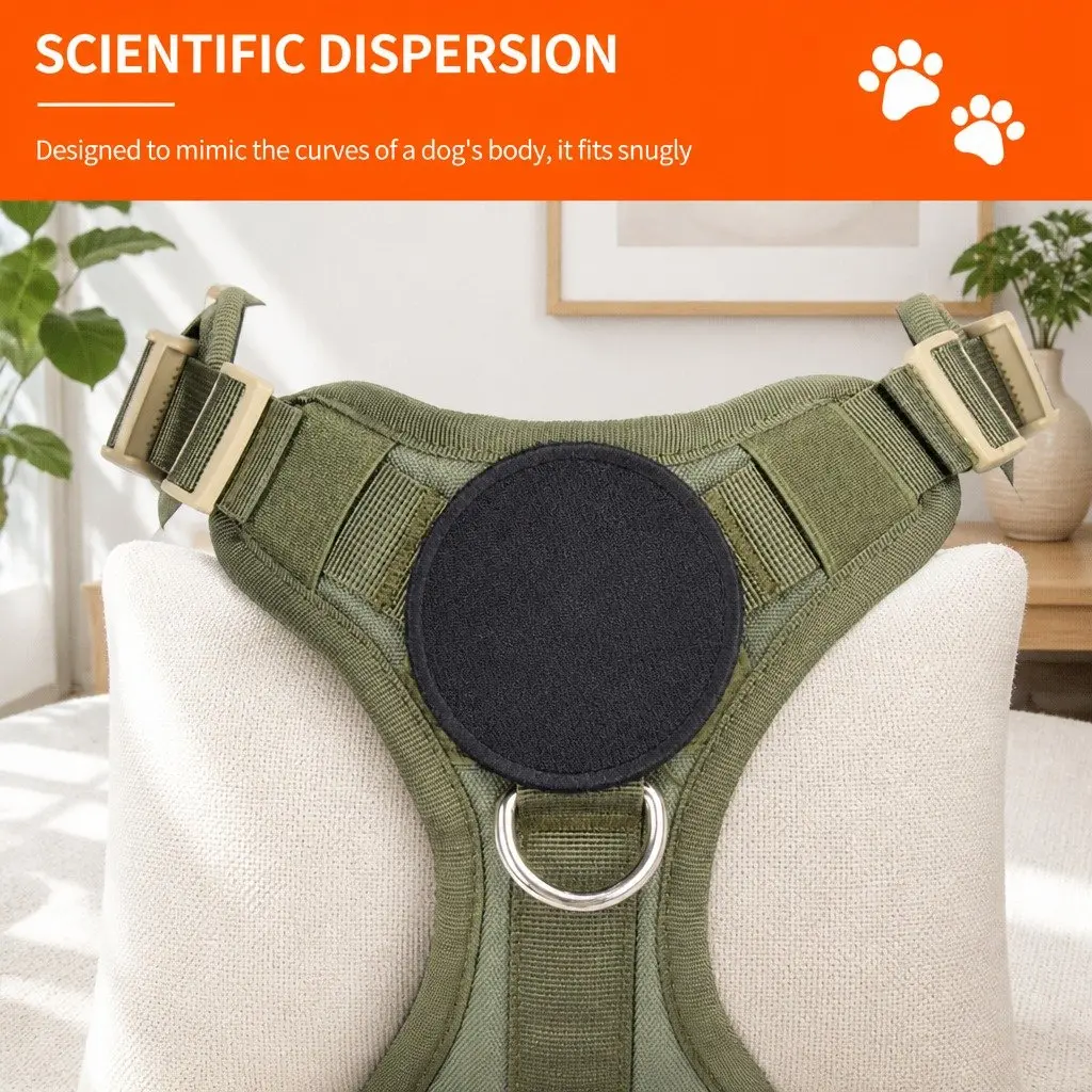 Chest Rig Outdoor Pet Strap Hands-Free Control Large Army Green