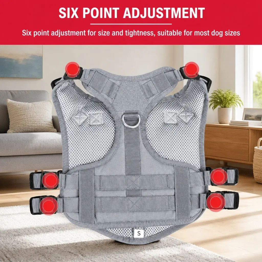 Small Dog Cat Vest Harness Leash Walking Grey S