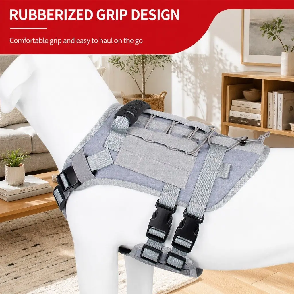 Small Dog Cat Vest Harness Leash Walking Grey S