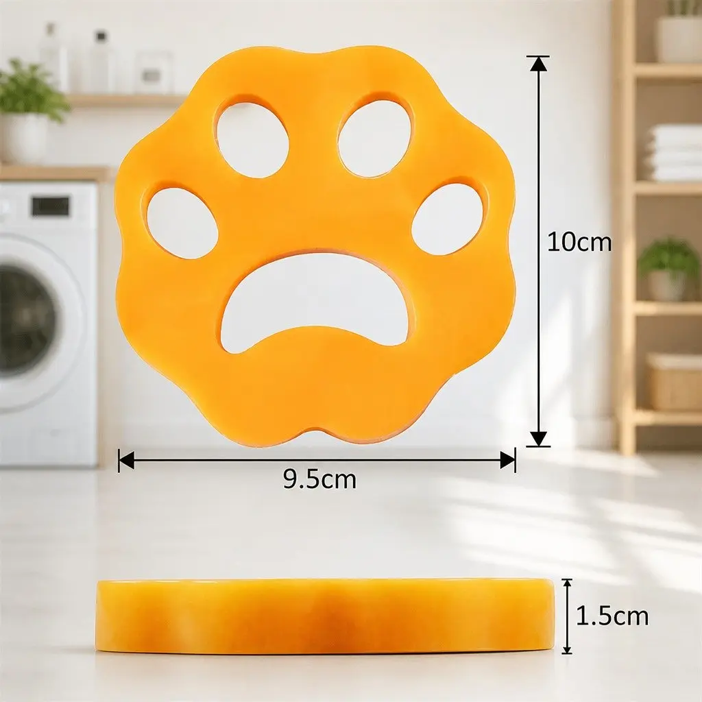 Pet Hair Remover Laundry Washing Machine Lint Catcher Silicone Yellow