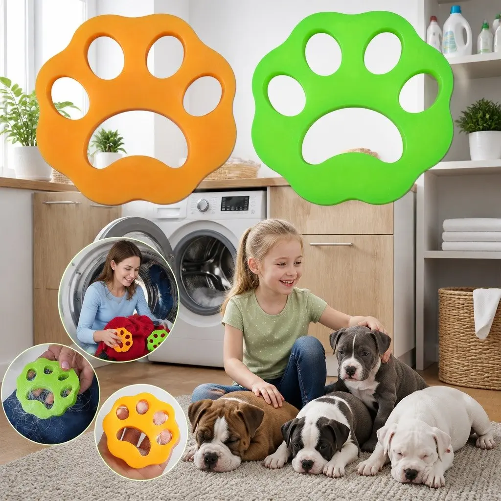 Pet Hair Remover Laundry Washing Machine Lint Catcher Silicone Yellow