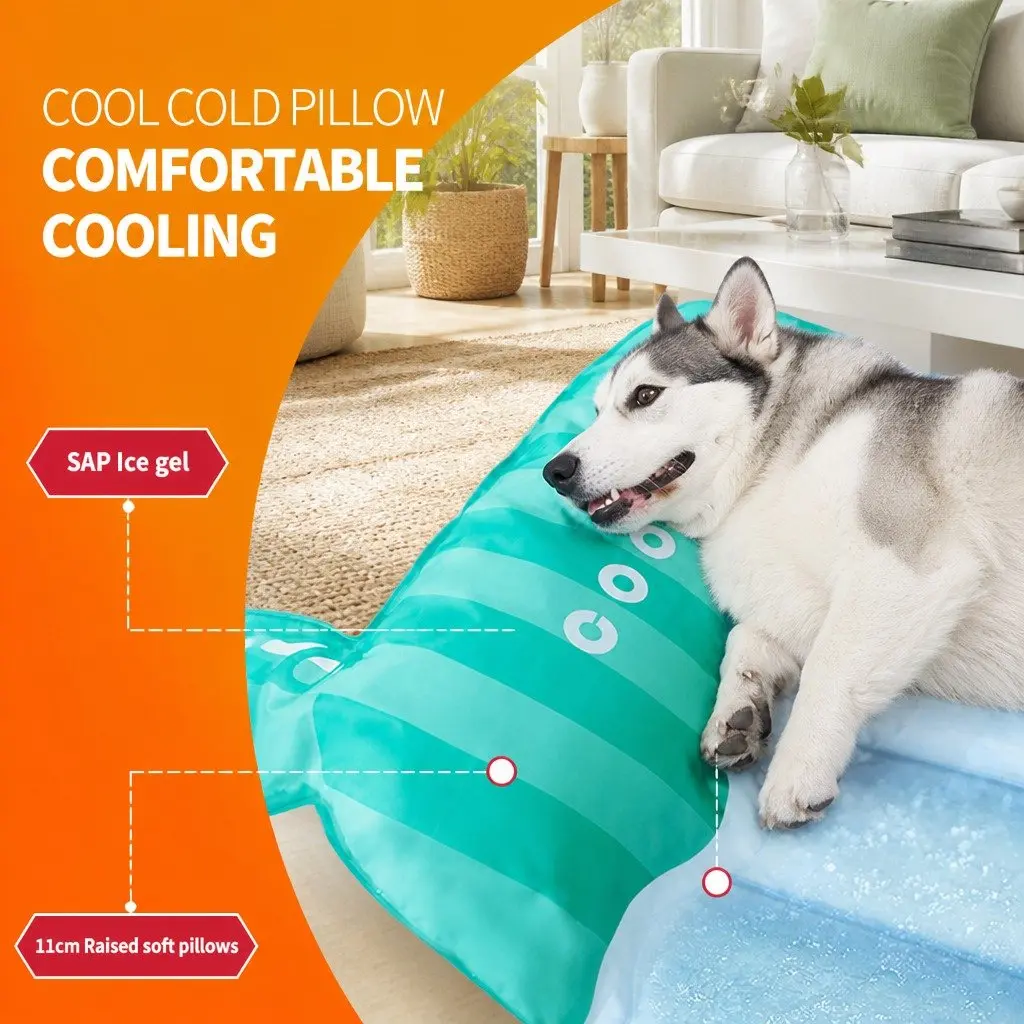 Pet Cooling Mat Dog Cat Summer Sleep Bed 66x58cm Watermelon Stripes
