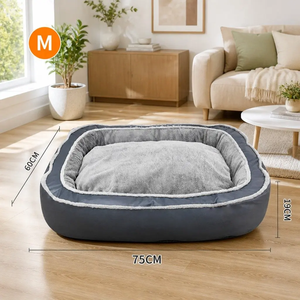 Oval Pet Bed Deep Sleep for Dogs 75x60x19cm Blue