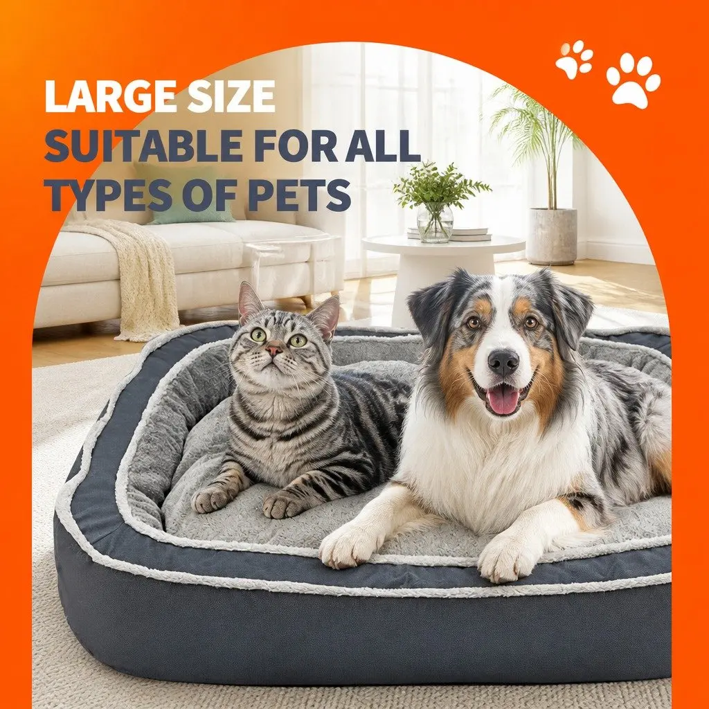 Oval Pet Bed Deep Sleep for Dogs 75x60x19cm Blue