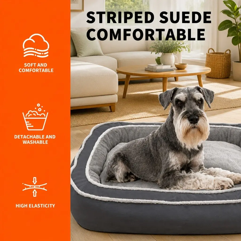 Oval Pet Bed Deep Sleep 60x50x17cm Blue