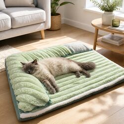 Comforting Green Velvet Dog Bed: Style Meets Function