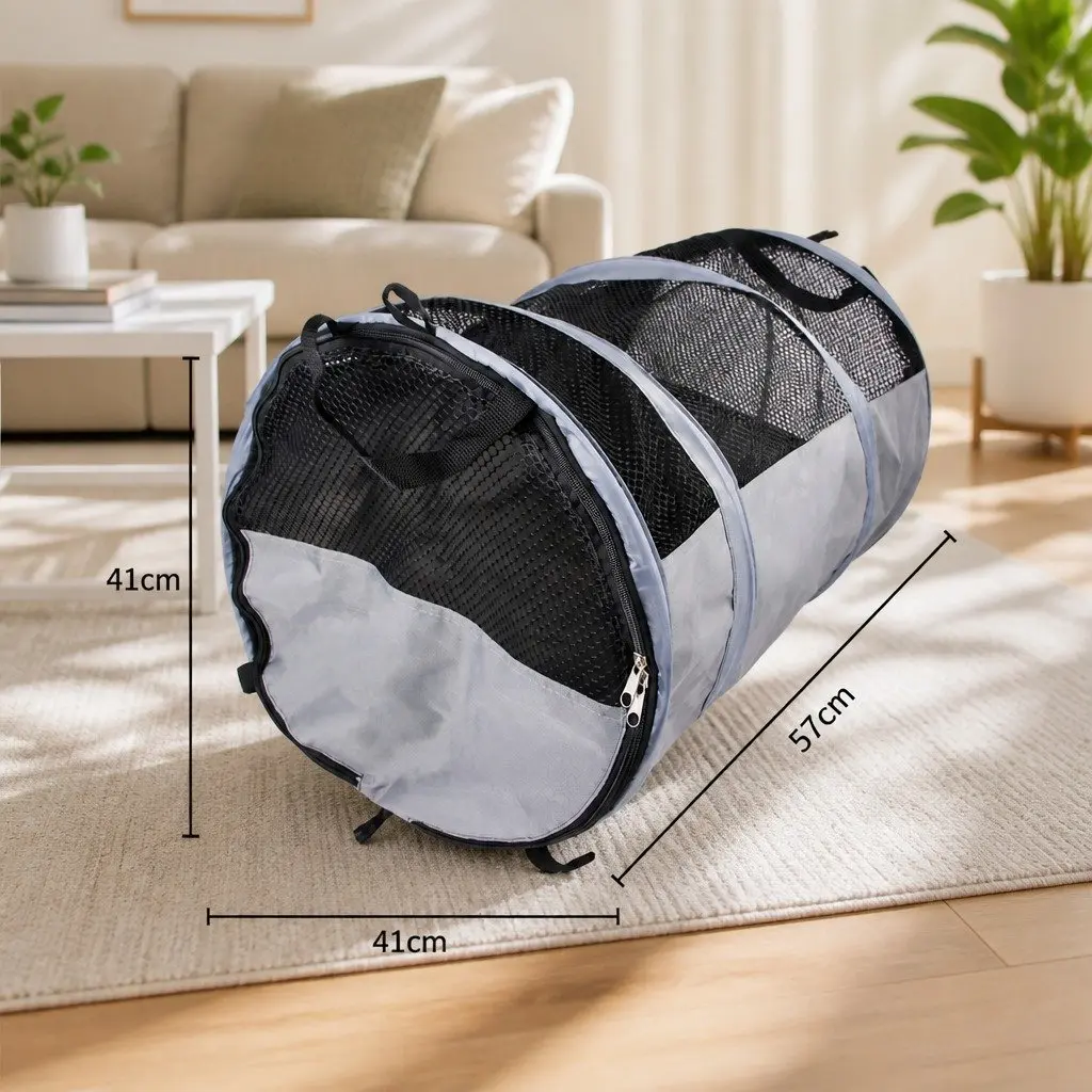 Pet Carrier Bag for Cats Dogs Travel Shoulder Bag 57x41x41cm Gray