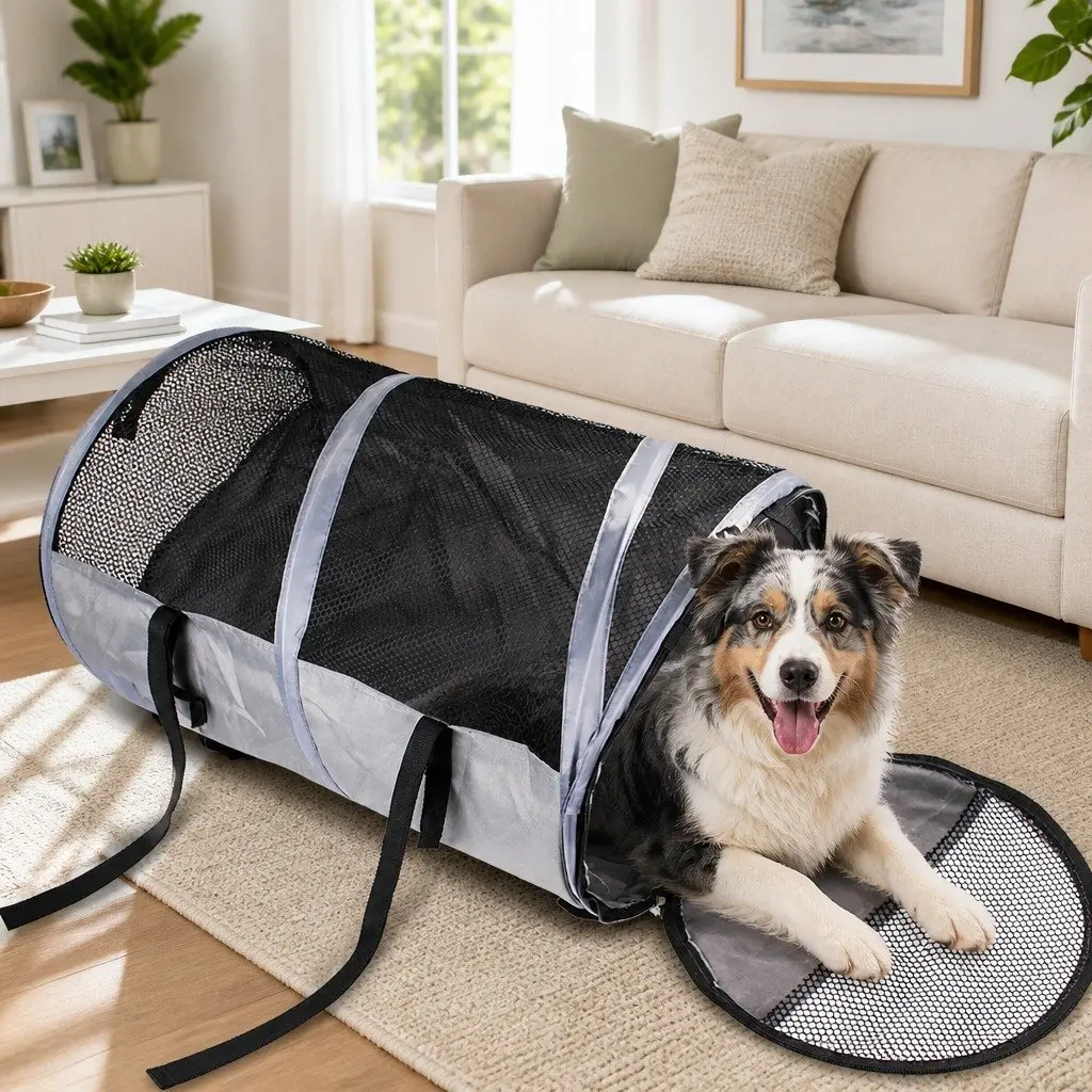 Pet Carrier Bag for Cats Dogs Travel Shoulder Bag 57x41x41cm Gray