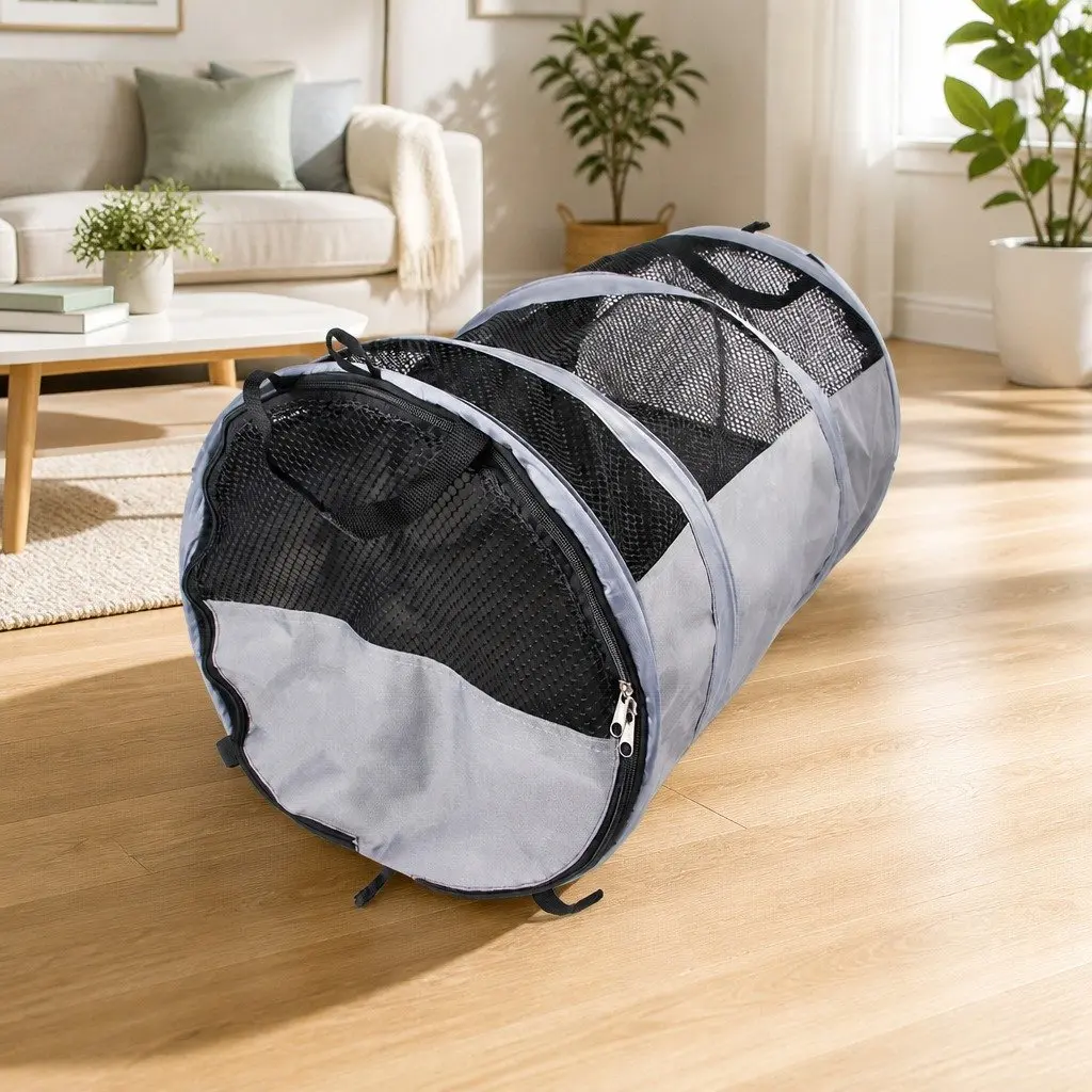Pet Carrier Bag for Cats Dogs Travel Shoulder Bag 57x41x41cm Gray