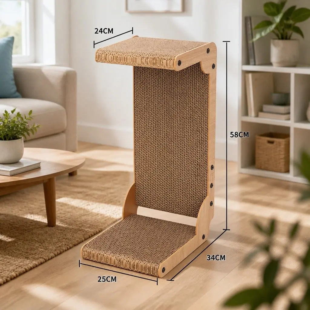 Cat Scratch Board Vertical Furniture Scratcher 25x34x58cm Cardboard