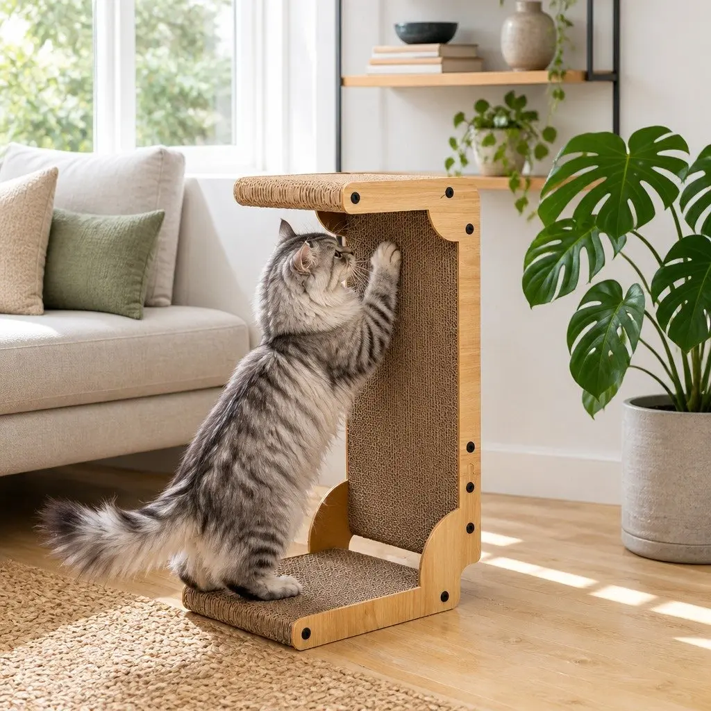 Cat Scratch Board Vertical Furniture Scratcher 25x34x58cm Cardboard