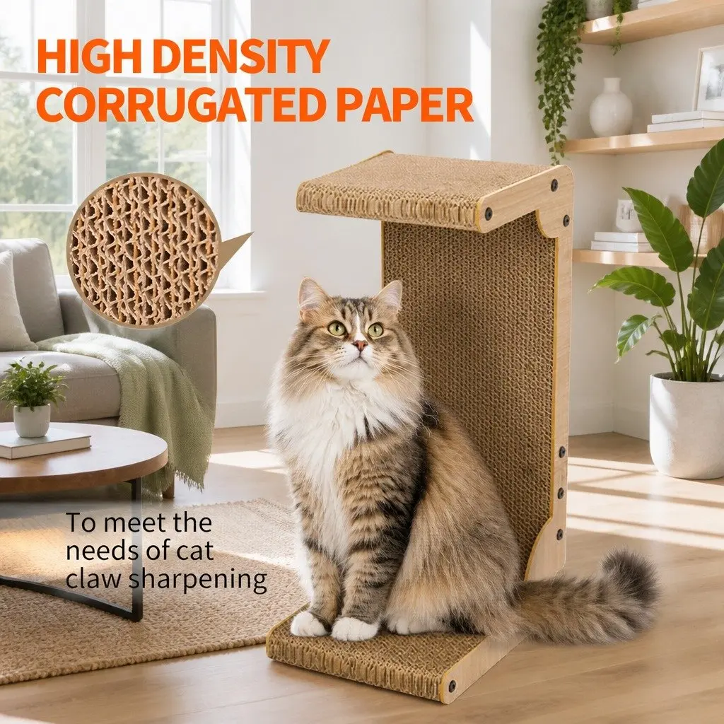 Cat Scratch Board Vertical Furniture Scratcher 25x34x58cm Cardboard