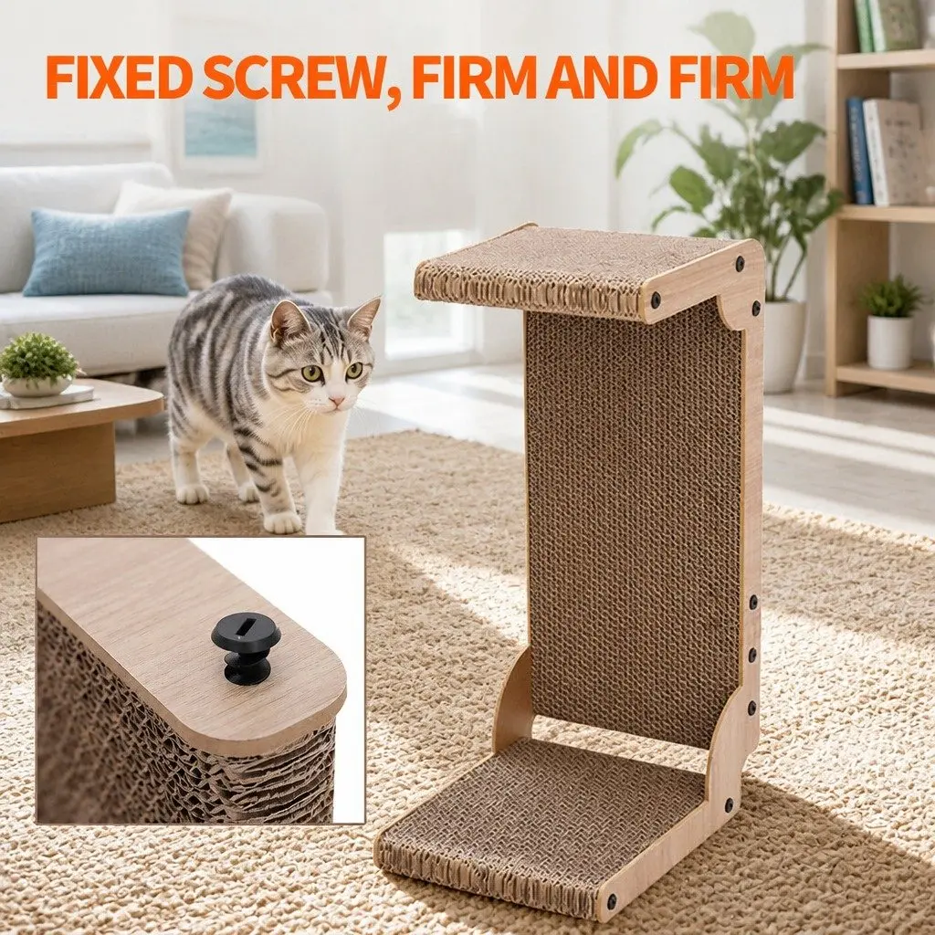 Cat Scratch Board Vertical Furniture Scratcher 25x34x58cm Cardboard