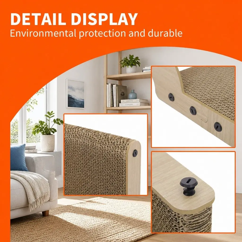 Cat Scratch Board Vertical Furniture Scratcher 25x34x58cm Cardboard