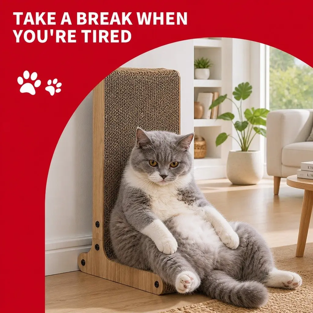 Cat Scratch Board Vertical Furniture Scratcher 25x34x58cm Cardboard