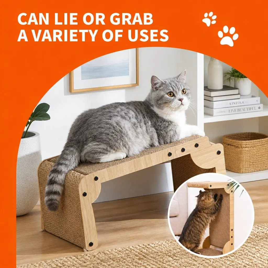 Cat Scratch Board Vertical Furniture Scratcher 25x34x58cm Cardboard