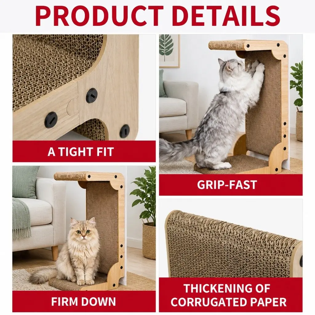 Cat Scratch Board Vertical Furniture Scratcher 25x34x58cm Cardboard