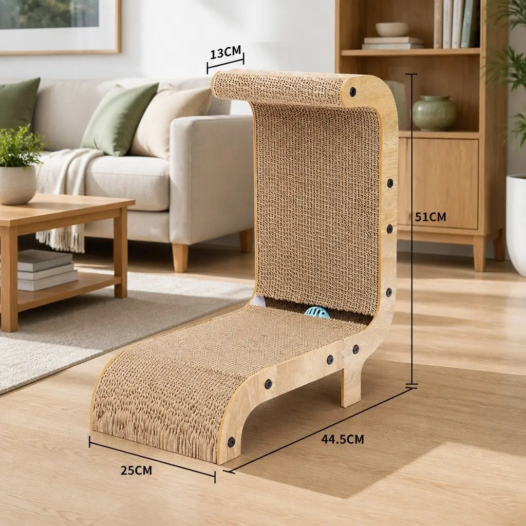 Cat Scratch Board Vertical Scratcher 44.5x25x51cm Corrugated Paper