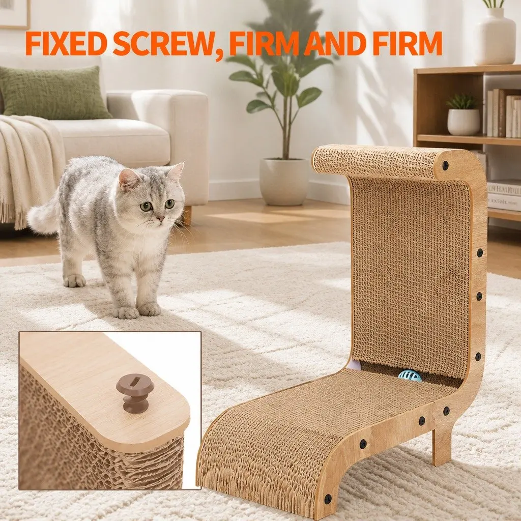 Cat Scratch Board Vertical Scratcher 44.5x25x51cm Corrugated Paper