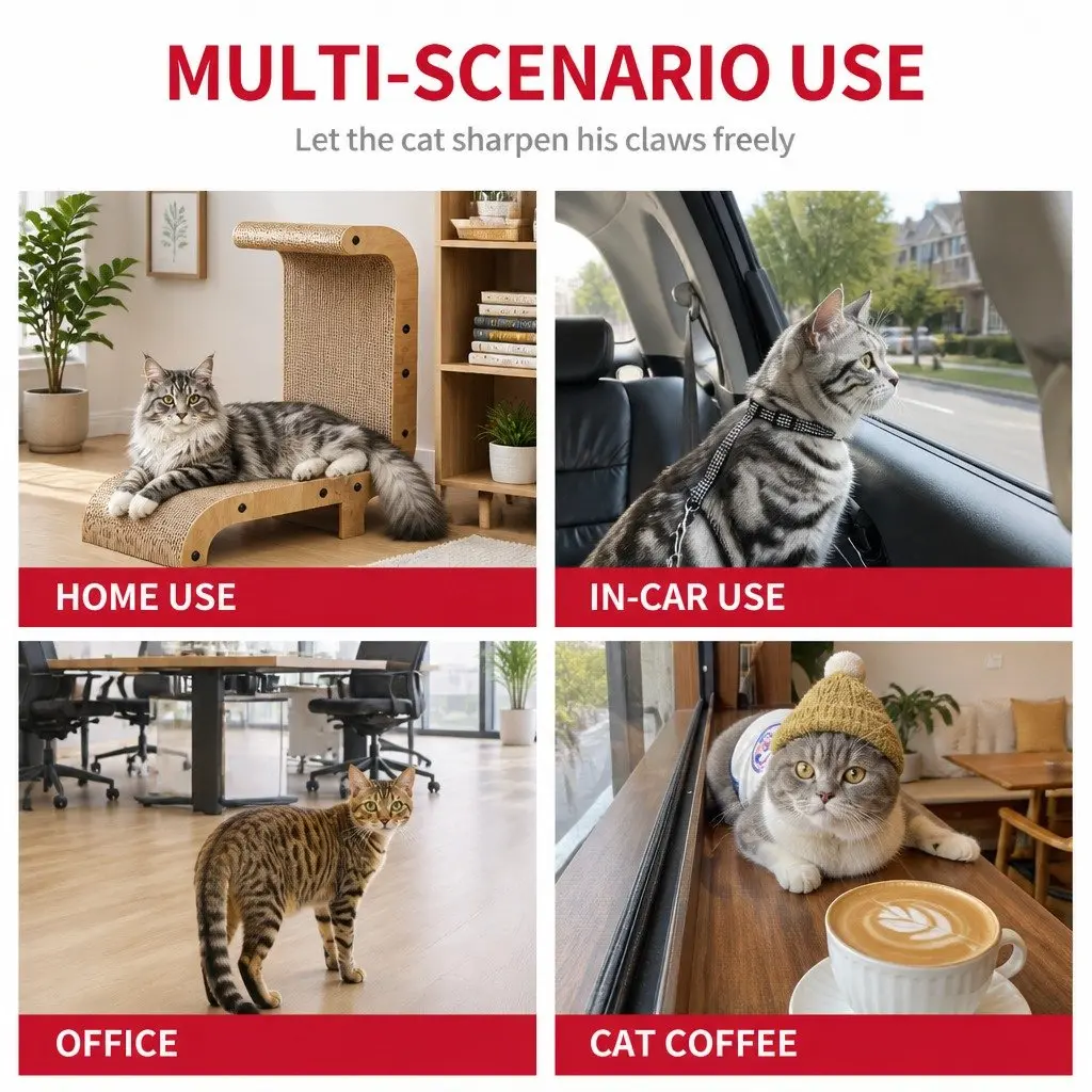 Cat Scratch Board Vertical Scratcher 44.5x25x51cm Corrugated Paper