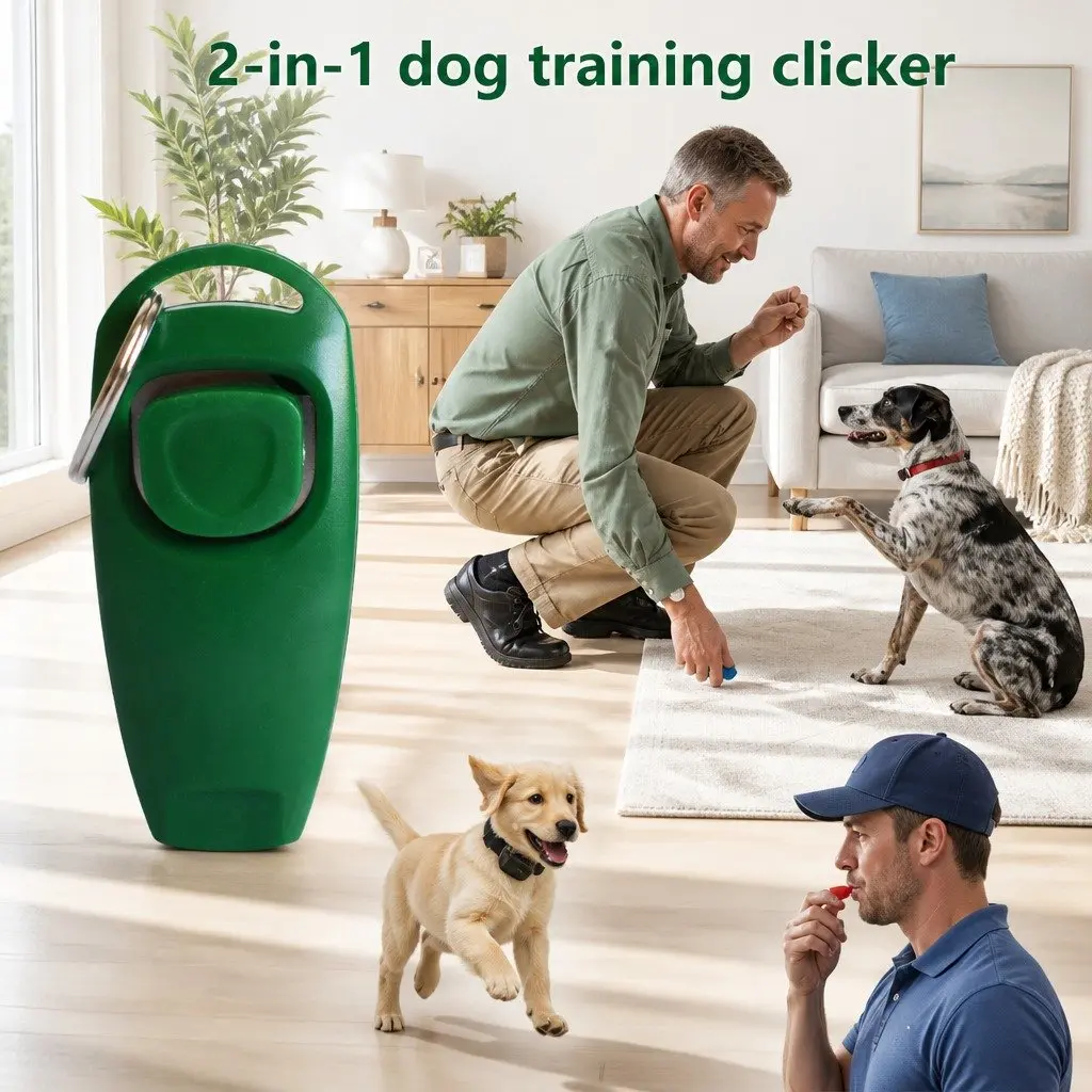 Dog Training Whistle Clicker Obedience Tool 7.5cm Green