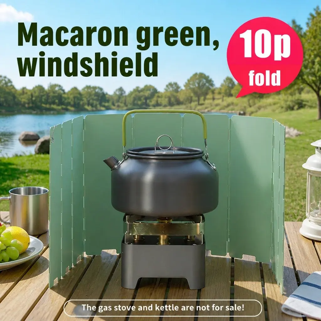 Portable Cassette Camping Stove BBQ Picnic Cooker 29 x 20 x 8.5cm Macaron Green