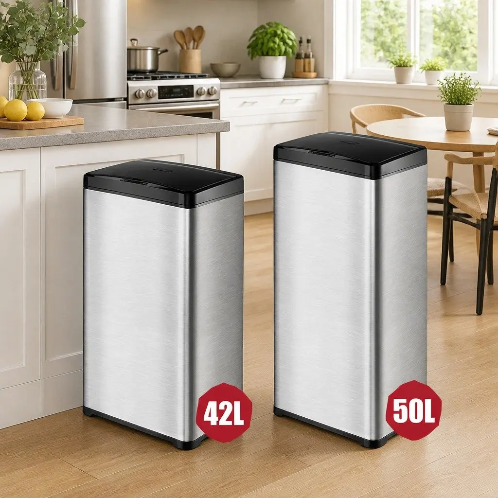 42L Automatic Motion Sensor Waste Bin Stainless Steel Kitchen Trash Can