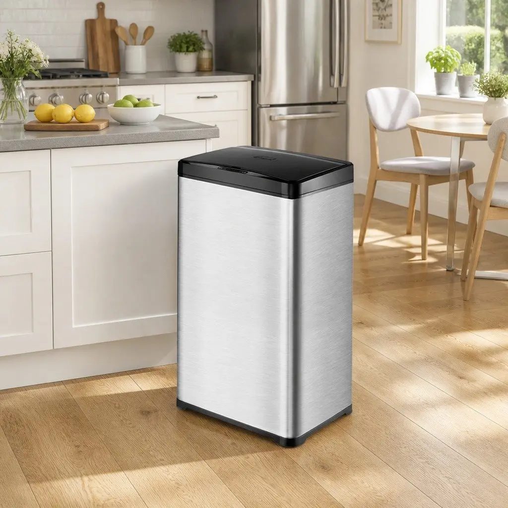 42L Automatic Motion Sensor Waste Bin Stainless Steel Kitchen Trash Can