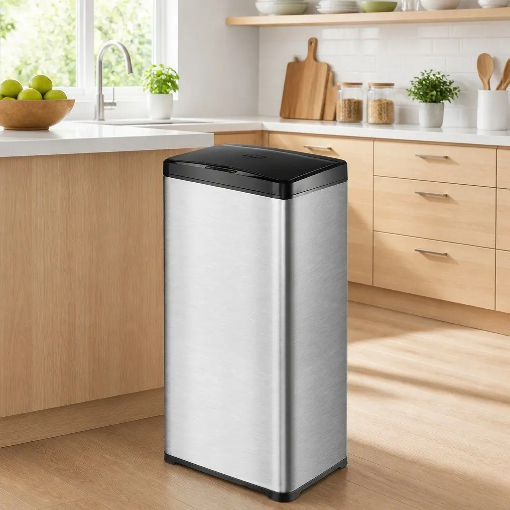 Automatic Motion Sensor Waste Bin 50L Stainless Steel Kitchen Trash Can