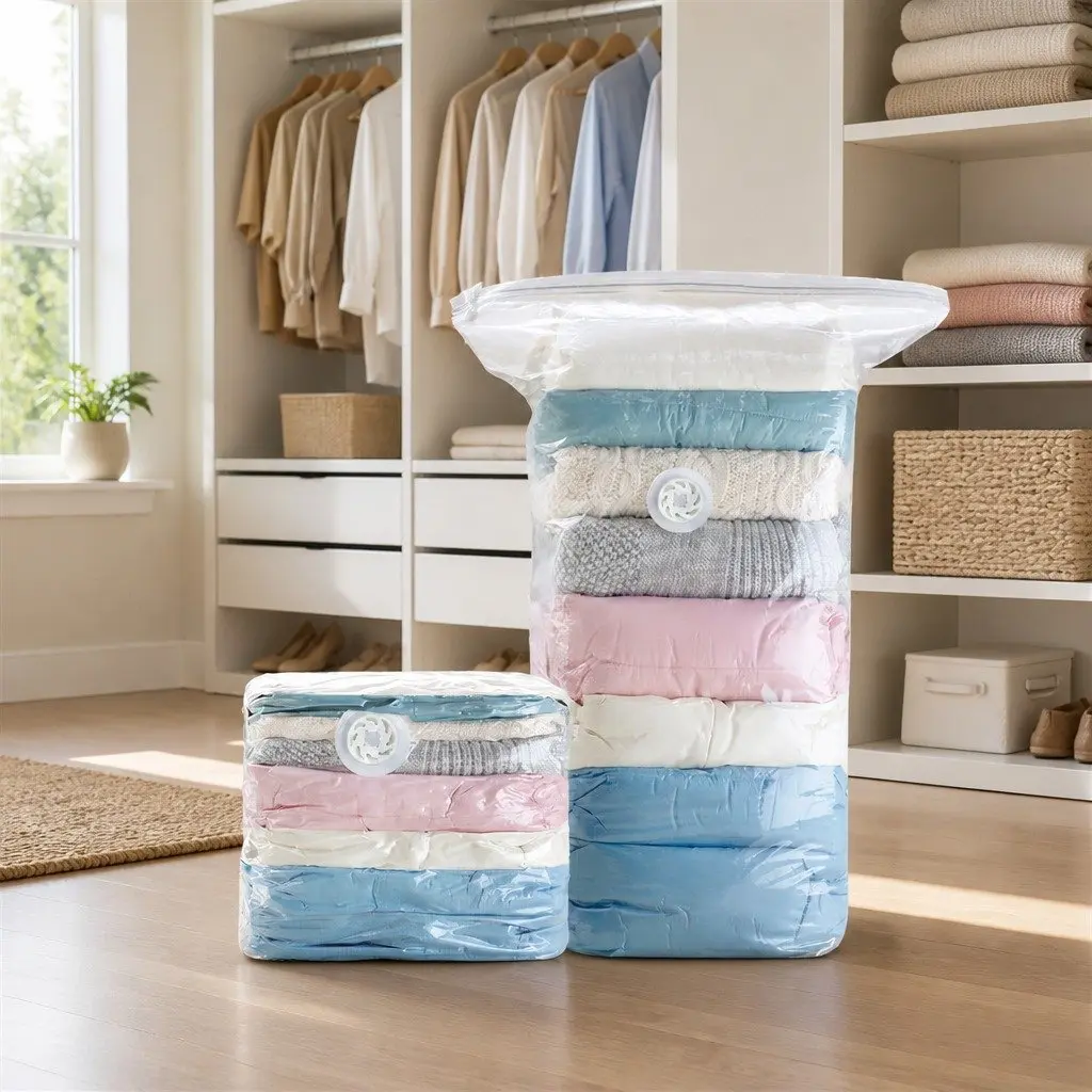 Vacuum Storage Bag Large Compression Household Clothing 100cm x 70cm White