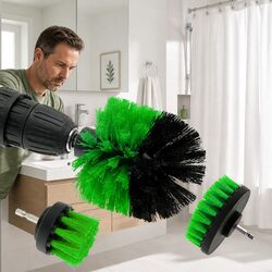 Electric Drill Cleaning Brush Head Set Three-Piece Bathroom Sink Carpet Scrubber