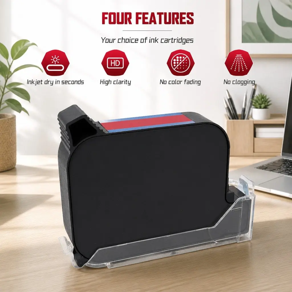 Black Fast Dry Ink Cartridge 600DPI Printing Supplies
