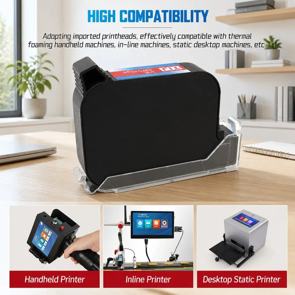 Inkjet Printer Cartridge Quick Drying 25.4mm Black 300DPI High Definition Nozzle
