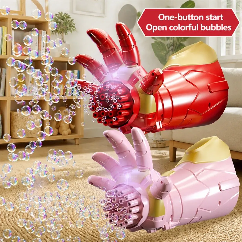 Bubble Gun Toy Automatic for Kids Outdoor Play Pink
