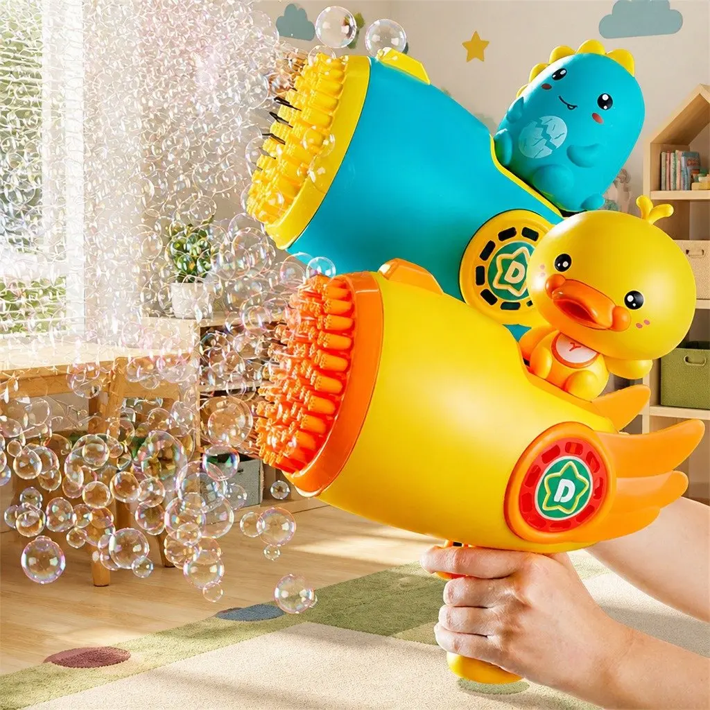 Bubble Gun Toy Automatic Soap Machine Outdoor Kids Play Green 24x14.8x24cm